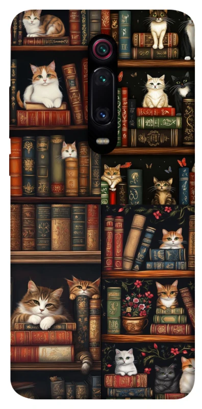 Чехол на Xiaomi Redmi K20 / K20 Pro / Mi9T / Mi9T Pro Cats & Books фото 1 из 1
