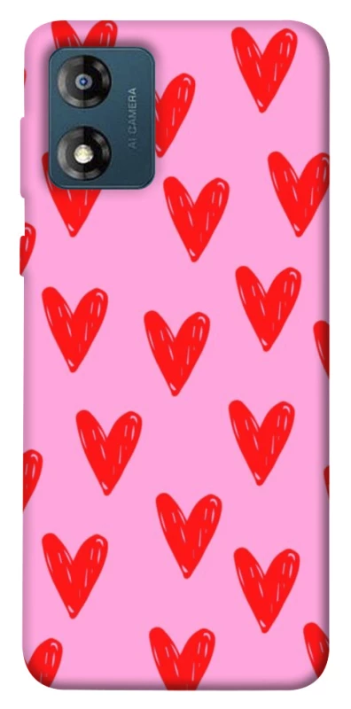 Чохол на Motorola Moto E13 Red hearts 2 фото 1 з 1