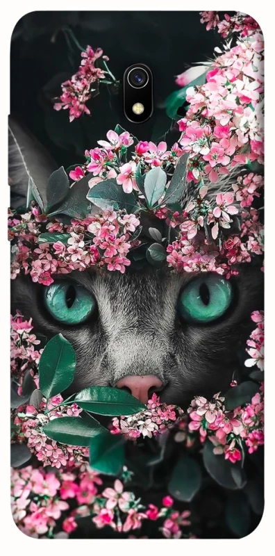 Чохол на Xiaomi Redmi 8a Кіт в квітах фото 1 з 1