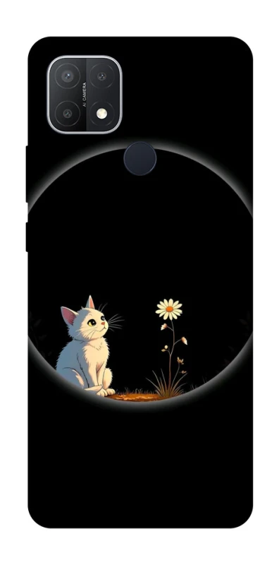 Чохол на Oppo A15s / A15 Cat and flower фото 1 з 1
