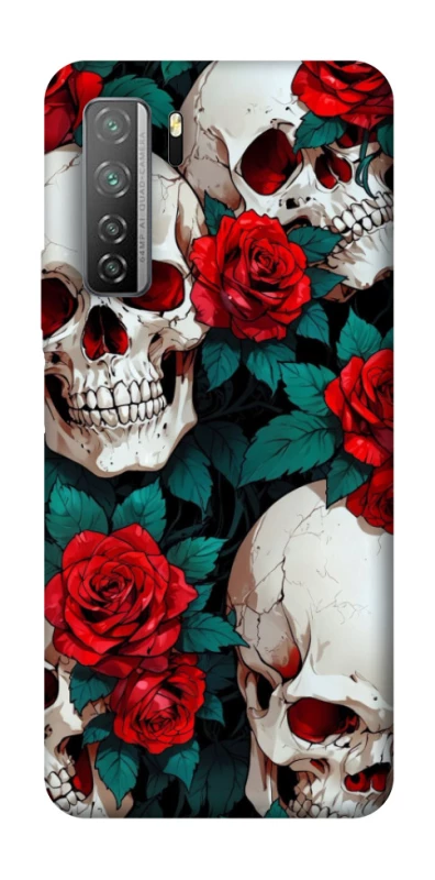 Чохол на Huawei Nova 7 SE skull and rose фото 1 з 1