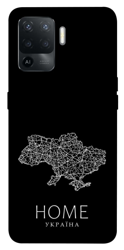 Чохол на Oppo Reno 5 Lite Ukraine black map фото 1 з 1