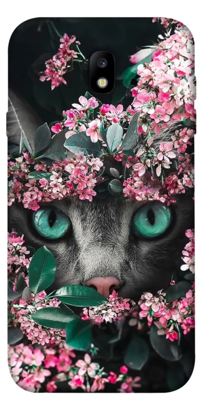 Чохол на Samsung J730 Galaxy J7 (2017) Кіт в квітах фото 1 з 1