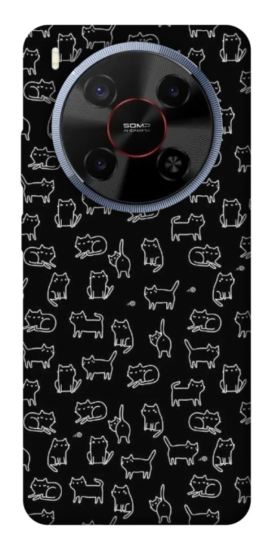 Чохол на ZTE Blade V70 Max Black Cats фото 1 Чохол на ZTE Blade V70 Max Black Cats фото 1 з 1