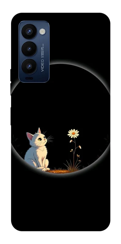 Чехол на TECNO Camon 18 Pro Cat and flower фото 1 из 1