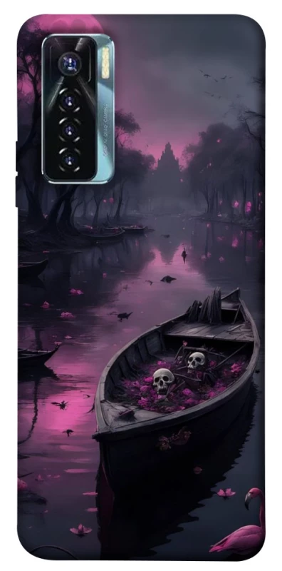 Чохол на TECNO Camon 17 Pro Boat and flamingo фото 1 з 1