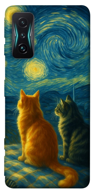 Чохол на Xiaomi Redmi K50 Gaming Cats under the stars фото 1 з 1