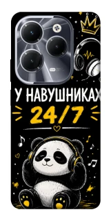 Чехол на Infinix Hot 40 Pro У навушниках 24/7 фото 1 из 1