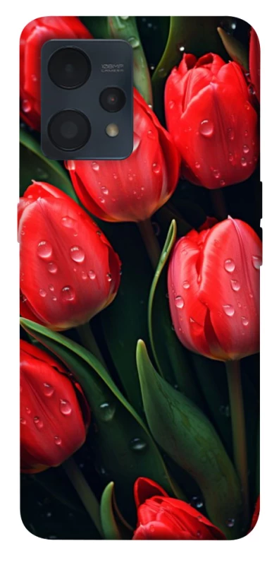 Чохол на Realme 9 4G / 9 Pro+ Червоні тюльпани фото 1 з 1