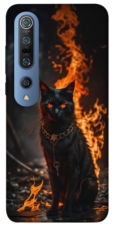 Чохол на Xiaomi Mi 10 / Mi 10 Pro Вогняний кіт фото 1 з 1