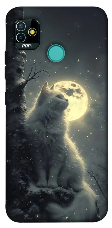 Чохол на TECNO POP 5 Кіт під місяцем фото 1 з 1