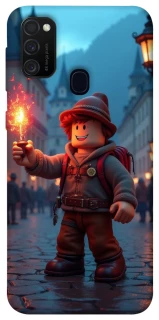 Чехол на Samsung Galaxy M21 Roblox Fire Logo Blue Flames фото 1 из 1