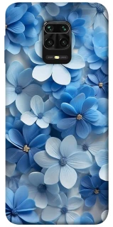 Чехол на Xiaomi Redmi Note 9s / Note 9 Pro / Note 9 Pro Max Синие цветы фото 1 из 1