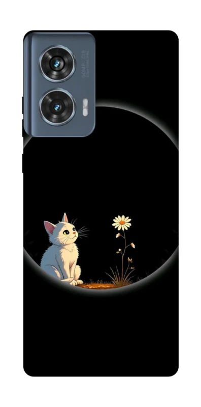 Чохол на Motorola Edge 50 Cat and flower фото 1 з 1