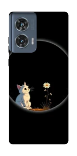 Чехол на Motorola Edge 50 Cat and flower фото 1 из 1