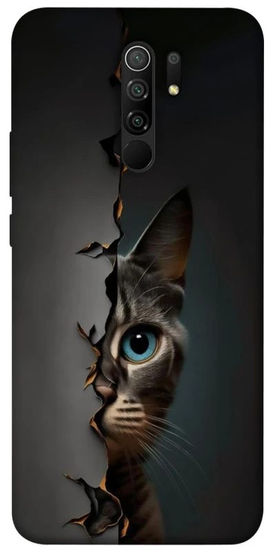 Чехол на Xiaomi Redmi 9 Кот-подглядыватель v2 фото 1 из 1