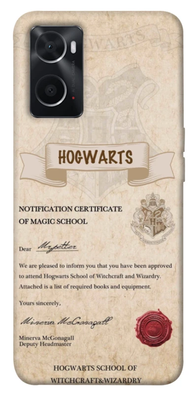 Чохол на Oppo A76 4G The Hogwarts acceptance letter фото 1 з 1