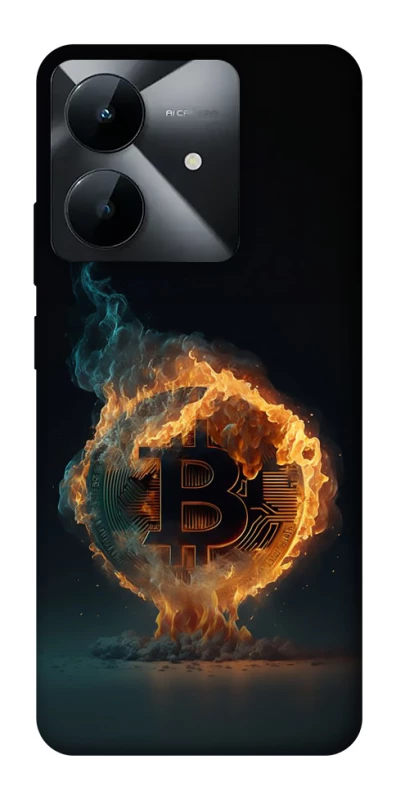 Чехол на Realme Note 60x Fire Bitcoin фото 1 из 1