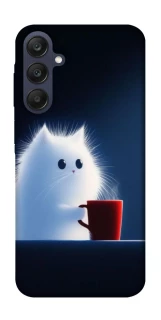 Чехол на Samsung Galaxy A25 5G Чехол кот с кофе фото 1 из 1