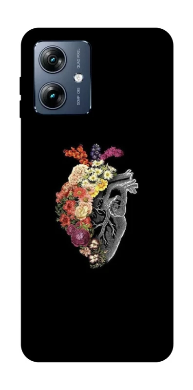 Чохол на Motorola Moto G54 Power Heart with flowers фото 1 з 1