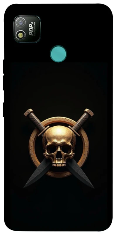 Чохол на TECNO POP 4 Golden Skull фото 1 з 1