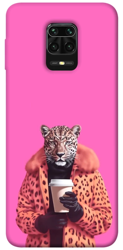 Чехол на Xiaomi Redmi Note 9s / Note 9 Pro / Note 9 Pro Max Леопард с кофе фото 1 из 1