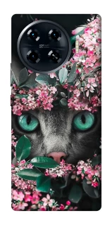 Чехол на TECNO Spark 20 Pro+ Кот в цветах фото 1 из 1