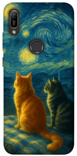 Чехол на Huawei Y6 (2019) Cats under the stars фото 1 из 1