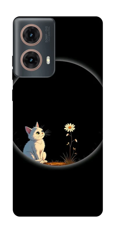 Чехол на Motorola Moto G85 Cat and flower фото 1 из 1