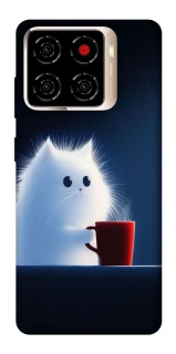 Чехол на ZTE Blade A56 Чехол кот с кофе фото 1 из 1