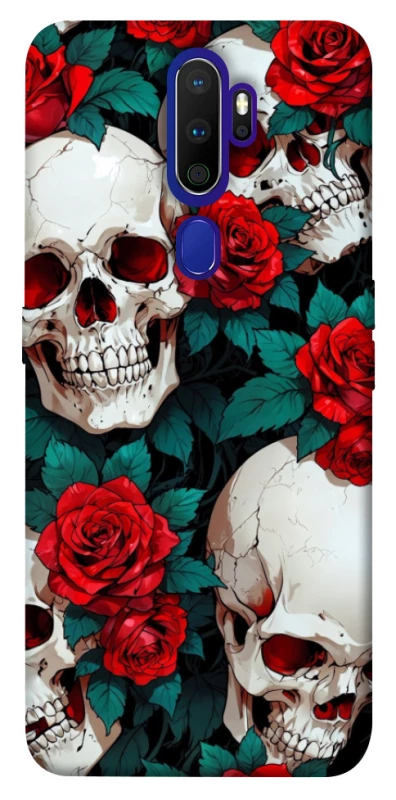 Чохол на Oppo A5 (2020) / Oppo A9 (2020) skull and rose фото 1 з 1