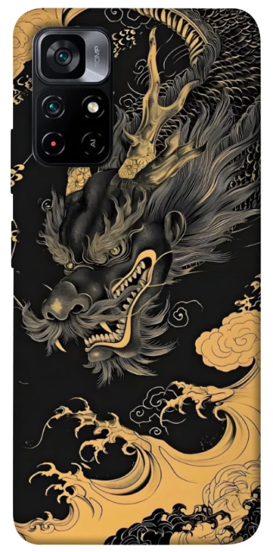 Чохол на Xiaomi Poco M4 Pro 5G gold dragon фото 1 з 1