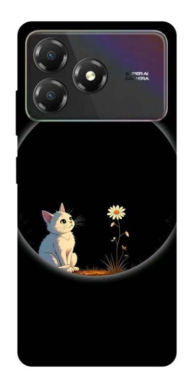 Чохол на ZTE Blade A36 Cat and flower фото 1 з 1