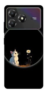 Чехол на ZTE Blade A36 Cat and flower фото 1 из 1