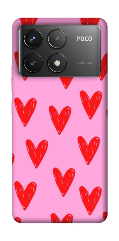 Чохол на Xiaomi Poco F6 Pro Red hearts 2 фото 1 з 1