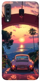 Чехол на Samsung Galaxy A70 (A705F) Porsche at sunset фото 1 из 1