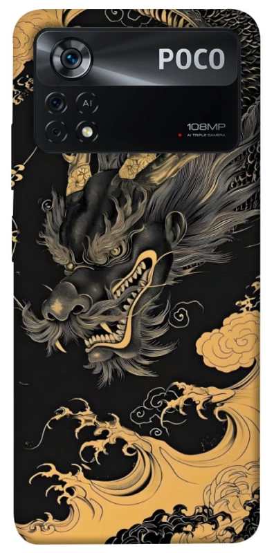 Чохол на Xiaomi Poco X4 Pro 5G gold dragon фото 1 з 1