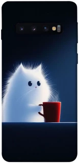 Чехол на Samsung Galaxy S10 Чехол кот с кофе фото 1 из 1