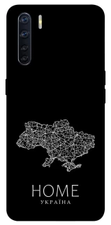 Чохол на Oppo A91 Ukraine black map фото 1 з 1