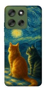Чохол на Motorola Moto G56 5G Cats under the stars фото 1 Чохол на Motorola Moto G56 5G Cats under the stars фото 1 з 1