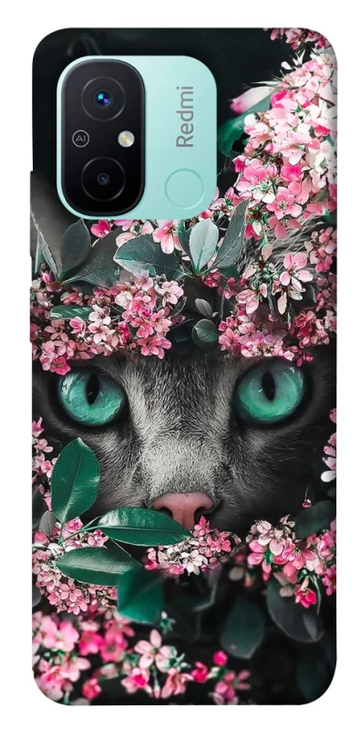 Чехол на Xiaomi Redmi 12C / Poco C55 Кот в цветах фото 1 из 1