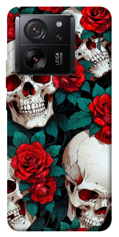 Чохол на Xiaomi 13T Pro skull and rose фото 1 з 1
