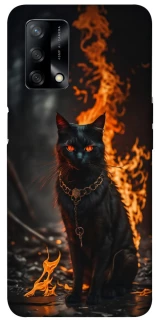 Чехол на Oppo A74 4G Огненный кот фото 1 из 1