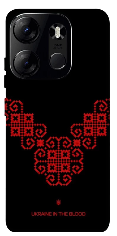 Чехол на Tecno Spark Go 2023 Черно-красная вышиванка фото 1 из 1