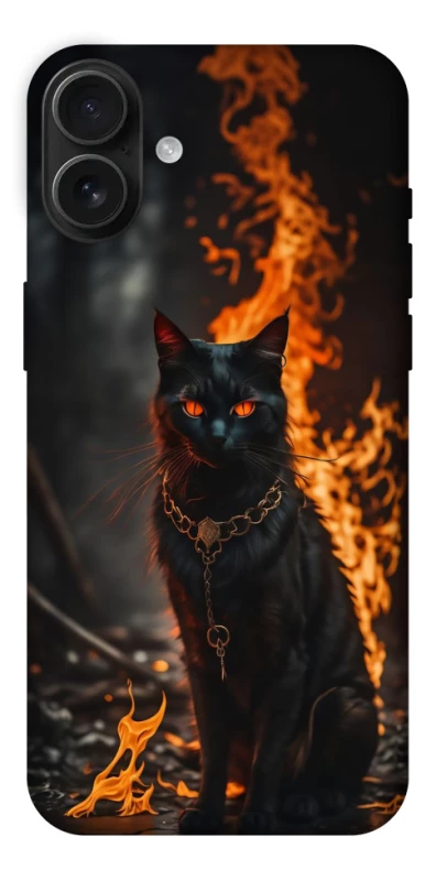 Чехол на Apple iPhone 16 Plus Огненный кот фото 1 из 1
