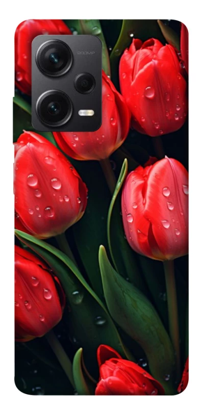 Чохол на Xiaomi Redmi Note 12 Pro+ 5G Червоні тюльпани фото 1 з 1