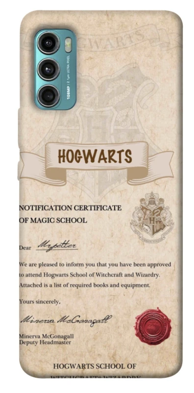 Чехол на Motorola Moto G60 The Hogwarts acceptance letter фото 1 из 1