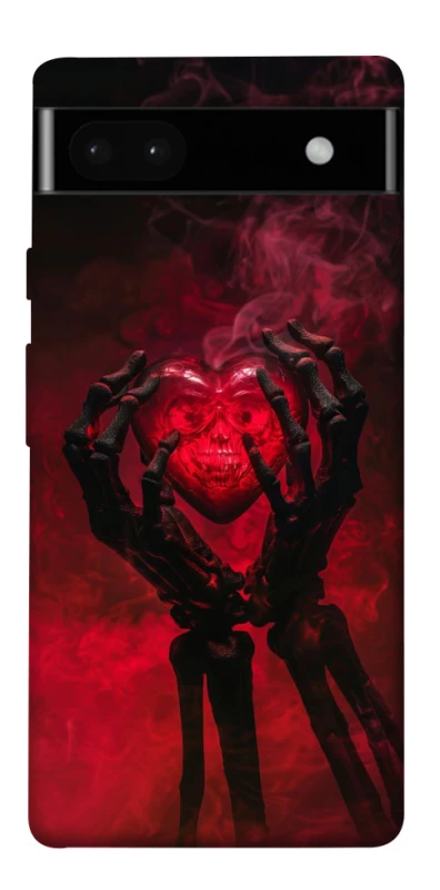 Чехол на Google Pixel 6a Heart in the hands of a skeleton фото 1 из 1