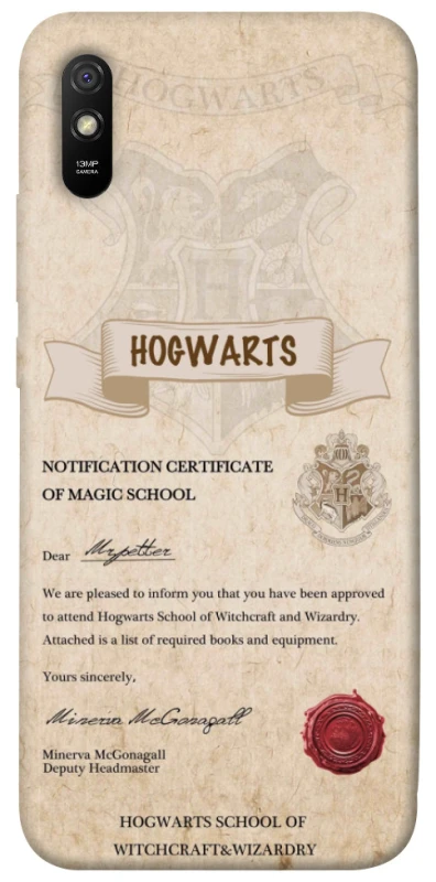 Чохол на Xiaomi Redmi 9A The Hogwarts acceptance letter фото 1 з 1