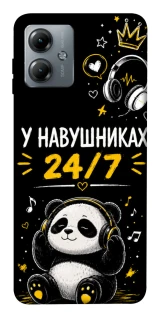 Чехол на Motorola Moto G14 У навушниках 24/7 фото 1 из 1